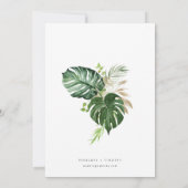 Faire-part de mariage tropicale moderne Monstera F (Dos)