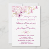 Faire-part de mariage tropicale pourpre orchidée (Devant)