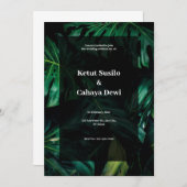 Faire-part de mariage tropicale verte (Devant / Derrière)