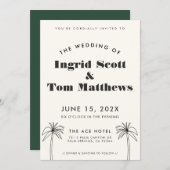 Faire-part de mariage tropiques minimalistes (Devant / Derrière)