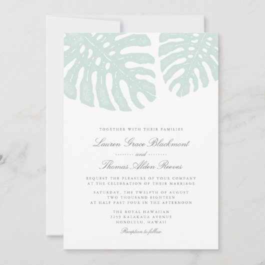 Faire-part de mariage Tropiques vintages (Devant)