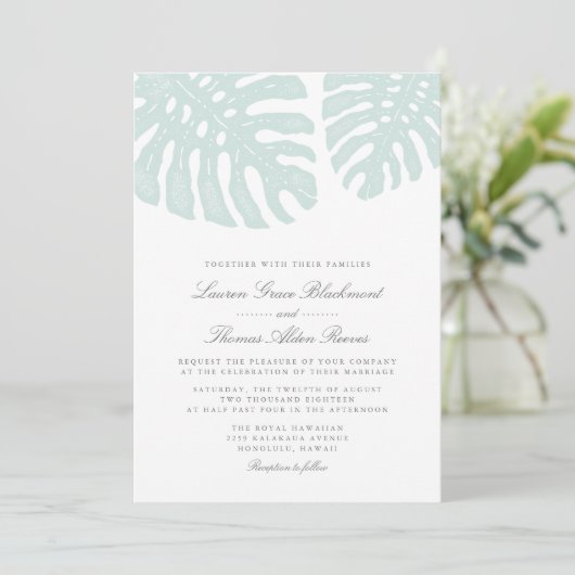 Faire-part de mariage Tropiques vintages (Debout devant)