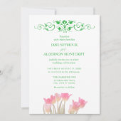 Faire-part de mariage tulipe à l'aquarelle (Devant)