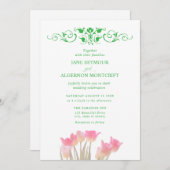 Faire-part de mariage tulipe à l'aquarelle (Devant / Derrière)