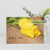Faire-part de mariage "Tulipe jaune" (Debout devant)
