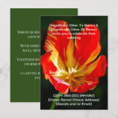 Faire-part de mariage Tulipe Rouge Orange Chaud (Devant / Derrière)