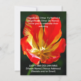 Faire-part de mariage Tulipe Rouge Orange Chaud