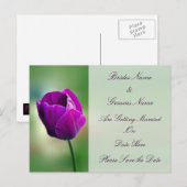 Faire-part de mariage Tulipe violette (Devant / Derrière)