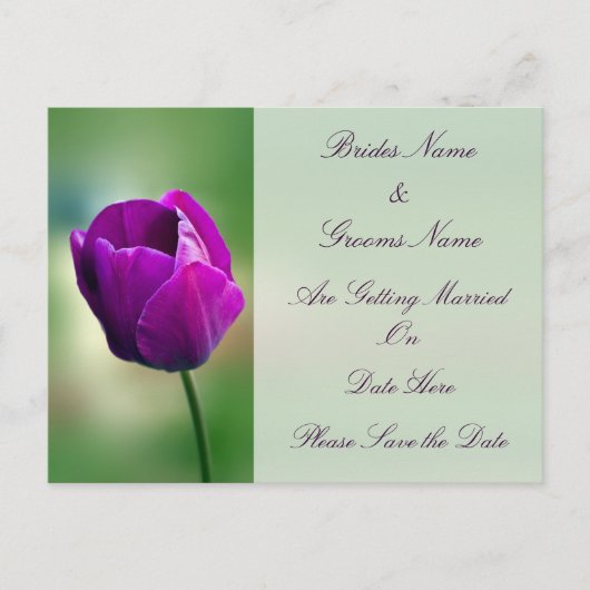 Faire-part de mariage Tulipe violette (Devant)