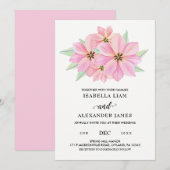 Faire-part de mariage Tulipes Aquarelles Roses (Devant / Derrière)