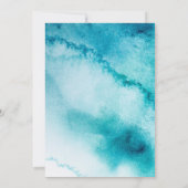 Faire-part de mariage turquoise aquarelle (Dos)
