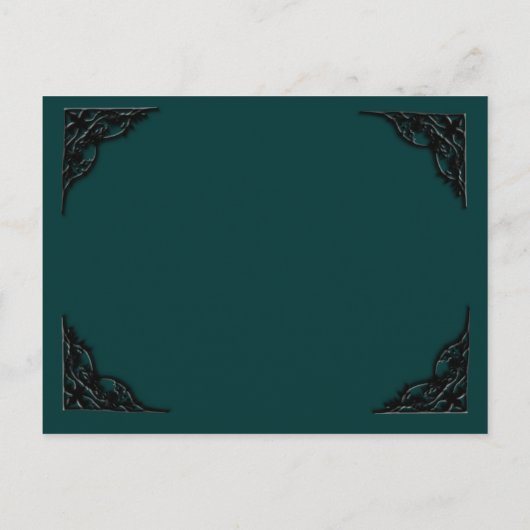Faire-part de mariage Turquoise avec angles noirs (Dos)