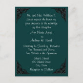 Faire-part de mariage Turquoise avec angles noirs (Devant)