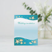 Faire-part de mariage Turquoise Beach (Debout devant)