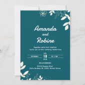 Faire-part de mariage Turquoise botanique moderne (Devant)