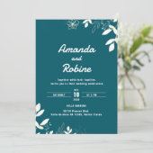 Faire-part de mariage Turquoise botanique moderne (Debout devant)