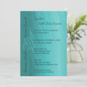 Faire-part de mariage Turquoise contemporain (Debout devant)