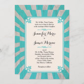 Faire-part de mariage turquoise de Carnival Steamp (Devant / Derrière)