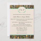 Faire-part de mariage Turquoise de chasse rustique (Dos)