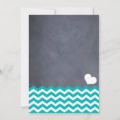 Faire-part de mariage Turquoise de Chevron (Dos)