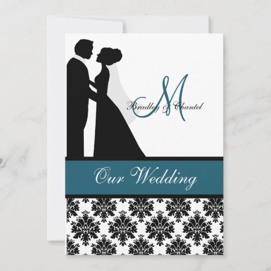 Faire-part de mariage turquoise de couples de (Devant)