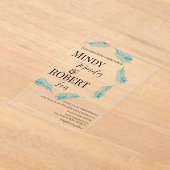 Faire-part de mariage Turquoise de feuille de palm (Poser)