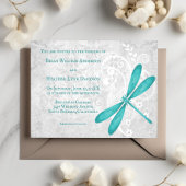 Faire-part de mariage turquoise de libellules