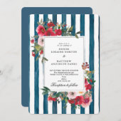 Faire-part de mariage Turquoise de minuit (Devant / Derrière)