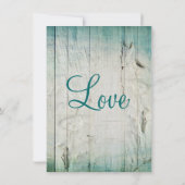 Faire-part de mariage turquoise de papier vintage (Dos)