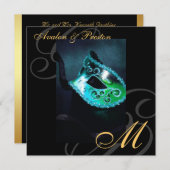 Faire-part de mariage turquoise de remous de (Devant / Derrière)