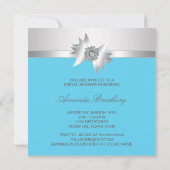 Faire-part de Mariage Turquoise et Argent en Forme (Dos)