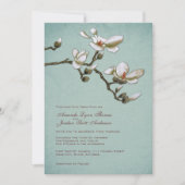 Faire-part de mariage Turquoise et blanc de Magnol (Devant)