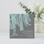 Faire-part de mariage Turquoise et gris du Willow (Debout devant)