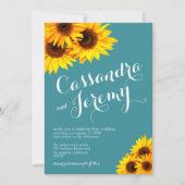 Faire-part de mariage turquoise et jaune de (Devant)