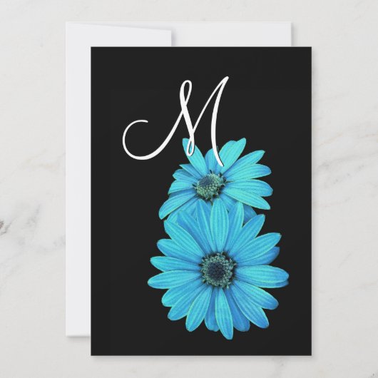 Faire-part de mariage turquoise et noir (Dos)