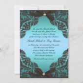 Faire-part de mariage turquoise et noir de (Devant)