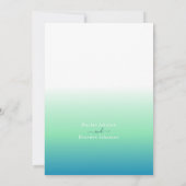 Faire-part de mariage Turquoise minimal (Dos)