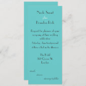 Faire-part de mariage Turquoise moderne (Devant / Derrière)