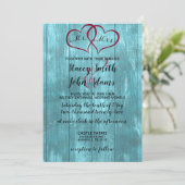 Faire-part de mariage Turquoise rustique (Debout devant)