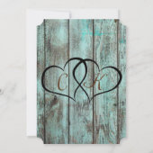 Faire-part de mariage turquoise rustique (Dos)