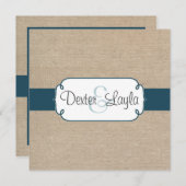 Faire-part de mariage Turquoise vert et beige Burl (Devant / Derrière)