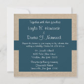 Faire-part de mariage Turquoise vert et beige Burl (Dos)