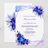 Faire-part de mariage turquoise violet (Devant / Derrière)