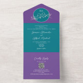 Faire-part de mariage Turquoise violet moderne ave (À l'intérieur)