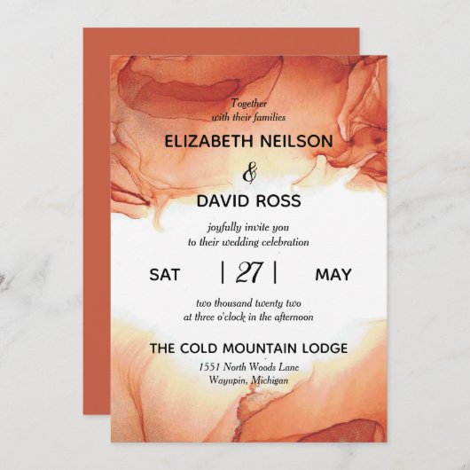 Faire-part de mariage Twin Flame (Devant / Derrière)