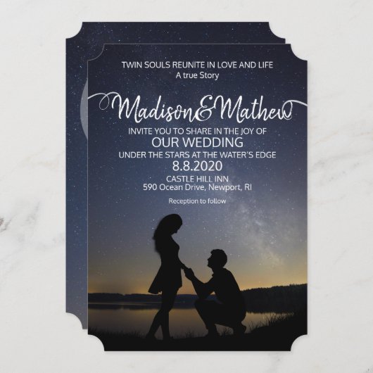 Faire-part de mariage Twin Flame (Devant / Derrière)