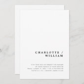 Faire-part de mariage typographie chic minimal mod (Devant / Derrière)