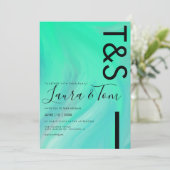 Faire-part de mariage typographie lime néon marbre (Debout devant)