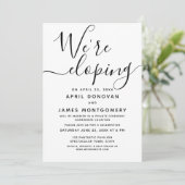 Faire-part de mariage typographie Nous nous enfuyo (Debout devant)