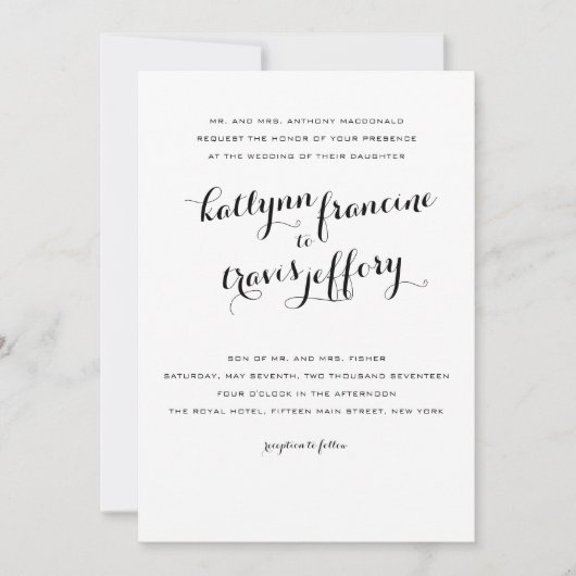 Faire-part de mariage typographique (Devant)